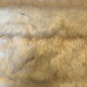 White and brown speckled faux fur shawl